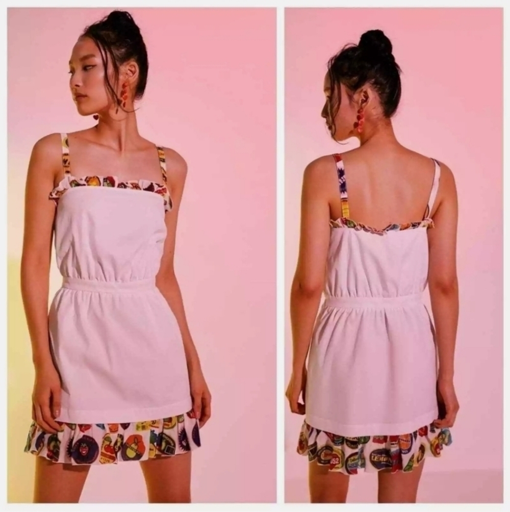 NEW Love Moschino White Contrasting Trim Dress